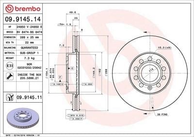 BREMBO 09 9145 11 Fren Diski 1K0615301T uygun fiyat hızlı kargo