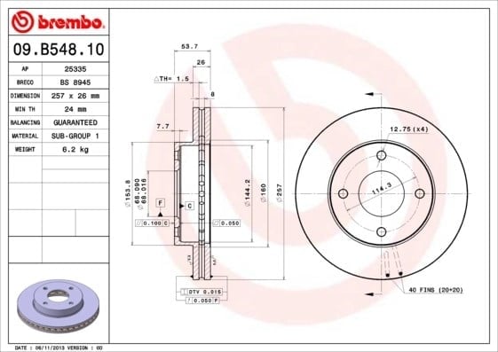 BREMBO 09B54810 Fren Diski 402063LG0A uygun fiyat hızlı kargo