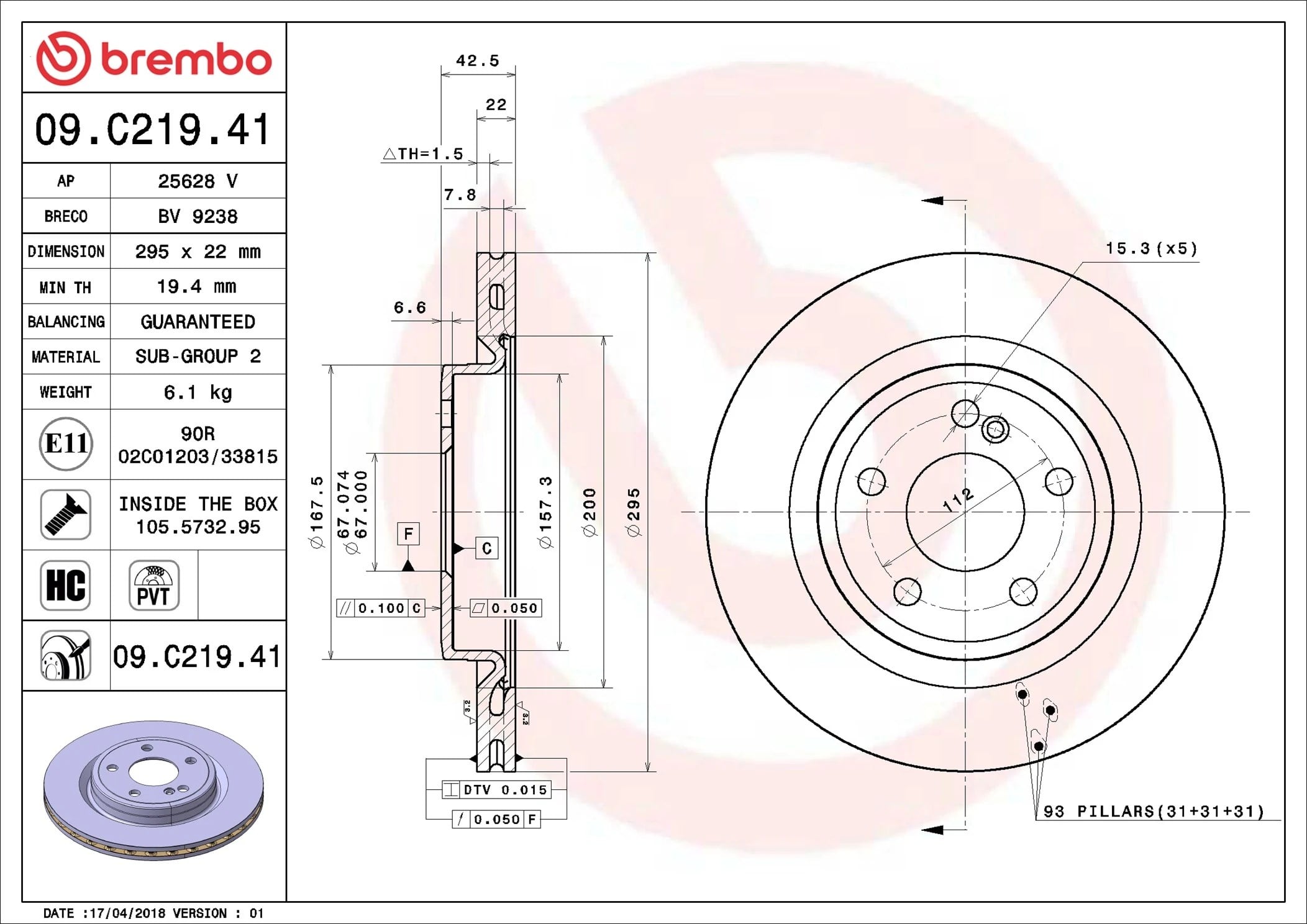 BREMBO 09 C219 41 Fren Diski 2464230812 uygun fiyat hızlı kargo