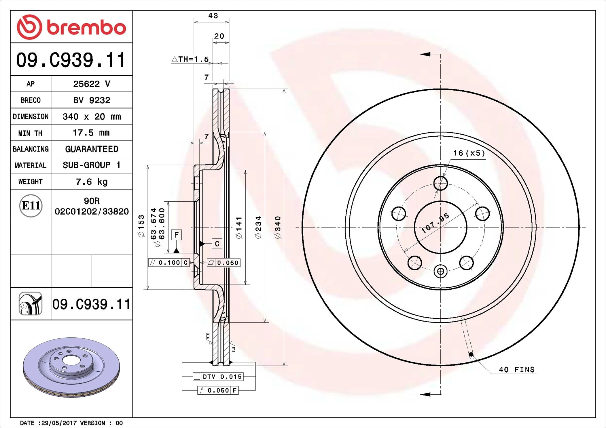 BREMBO 09C93911 Fren Diski 31400779 uygun fiyat hızlı kargo