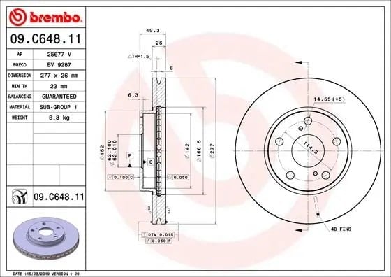 BREMBO 09C64811 Fren Diski 4351202330 uygun fiyat hızlı kargo