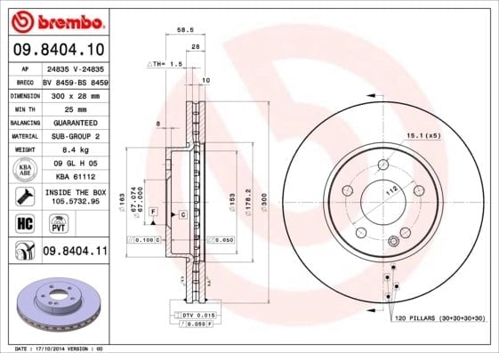BREMBO 09840410 Fren Diski 4474210512 uygun fiyat hızlı kargo
