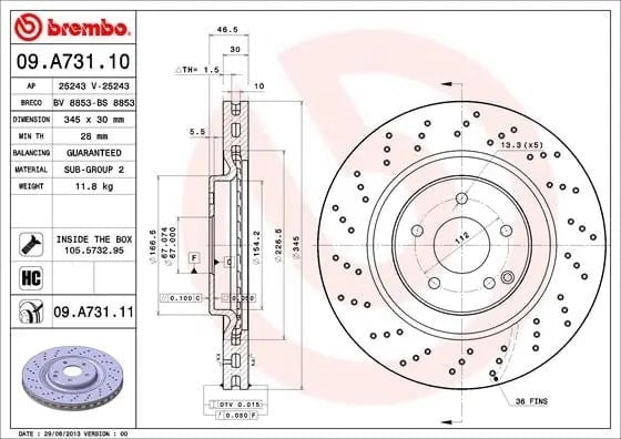 BREMBO 09 A731 11 Fren Diski 2034210912 uygun fiyat hızlı kargo