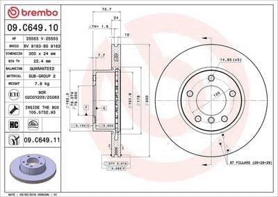 BREMBO 09 C649 11 Fren Diski 34116854998 uygun fiyat hızlı kargo