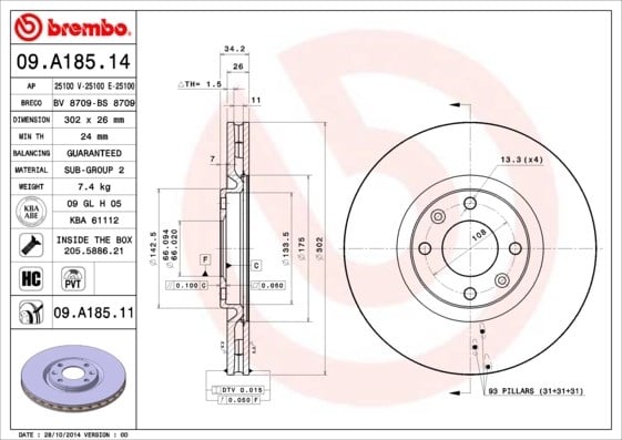 BREMBO 09A18511 Fren Diski 1611841780 uygun fiyat hızlı kargo