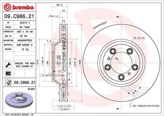BREMBO 09C98621 Fren Diski 971615302 uygun fiyat hızlı kargo