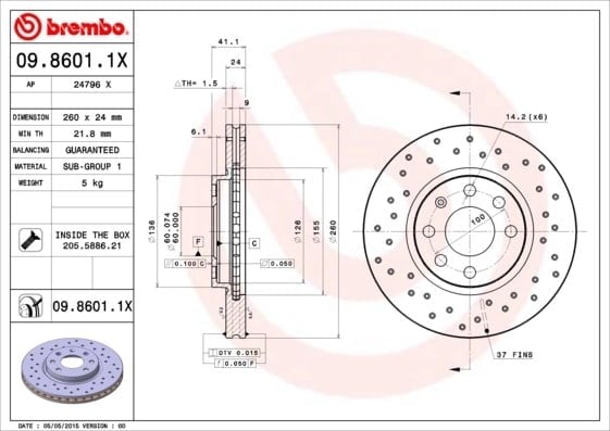 BREMBO 09 8601 1X Fren Diski 569000 uygun fiyat hızlı kargo