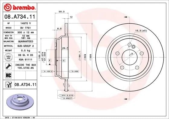 BREMBO 08 A734 11 Fren Diski 2214230712 uygun fiyat hızlı kargo