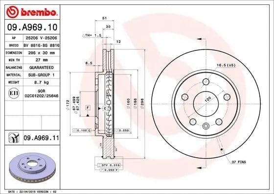 BREMBO 09 A969 10 Fren Diski 13501296 uygun fiyat hızlı kargo