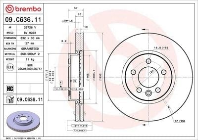 BREMBO 09 C636 11 Fren Diski 2H6615301 uygun fiyat hızlı kargo