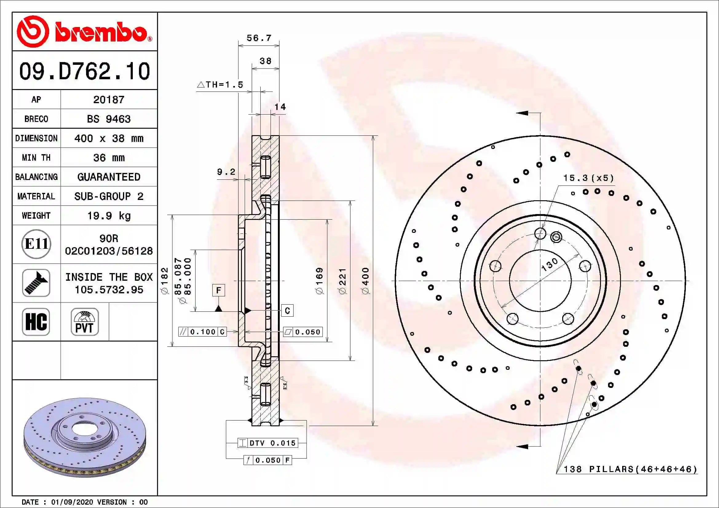 BREMBO 09 D762 10 Fren Diski 4634210500 uygun fiyat hızlı kargo