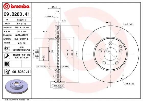 BREMBO 09 B280 41 Fren Diski 2044210712 uygun fiyat hızlı kargo