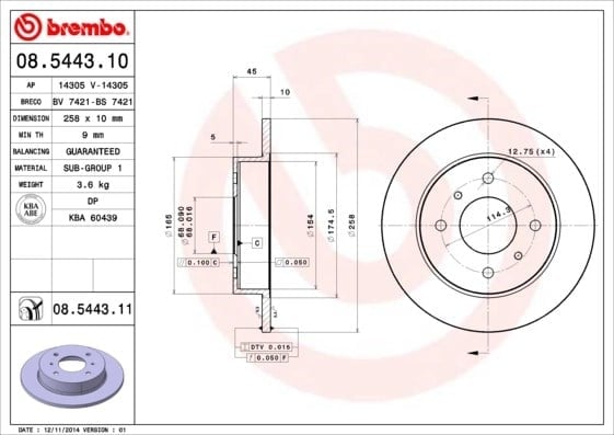 BREMBO 08544310 Fren Diski 43206014VA uygun fiyat hızlı kargo