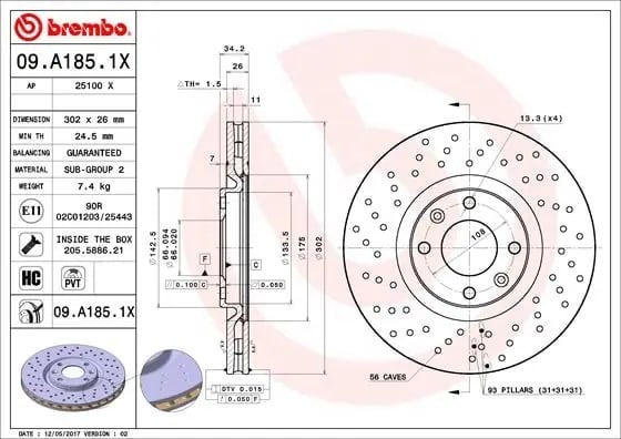 BREMBO 09A1851X Fren Diski 1611841780 uygun fiyat hızlı kargo