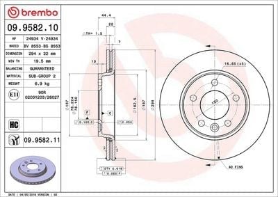 BREMBO 09 9582 10 Fren Diski 7E0615601D uygun fiyat hızlı kargo