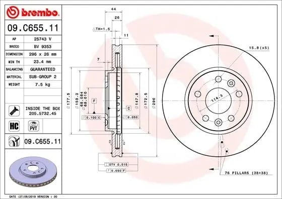 BREMBO 09 C655 11 Fren Diski 402062000R uygun fiyat hızlı kargo