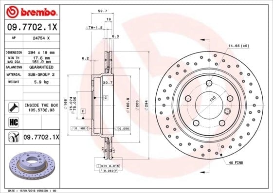 BREMBO 09 7702 1X Fren Diski 34211165563 uygun fiyat hızlı kargo