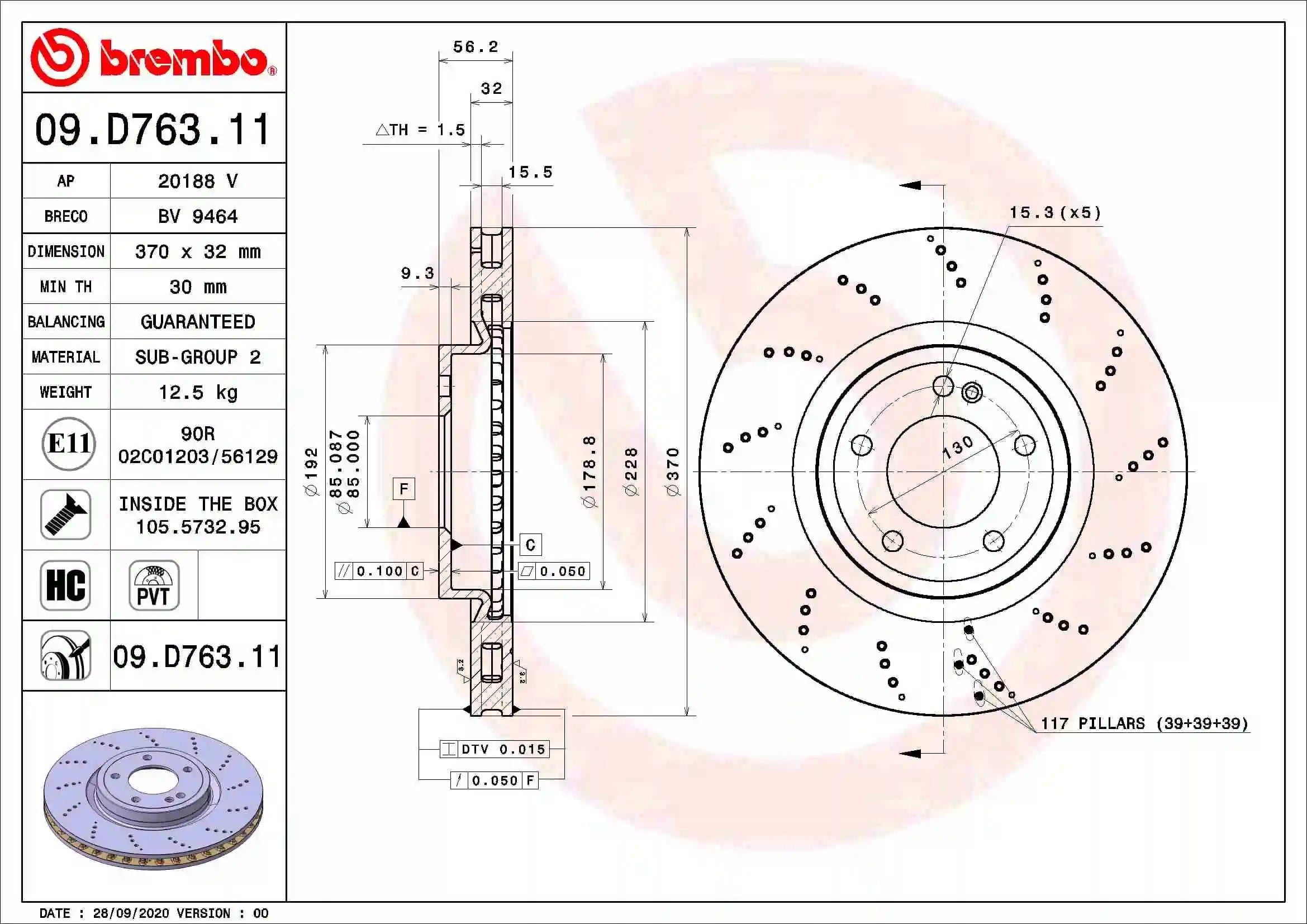 BREMBO 09 D763 11 Fren Diski 4634230000 uygun fiyat hızlı kargo