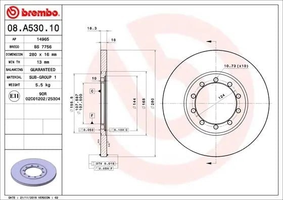BREMBO 08A53010 Fren Diski 1371420 uygun fiyat hızlı kargo