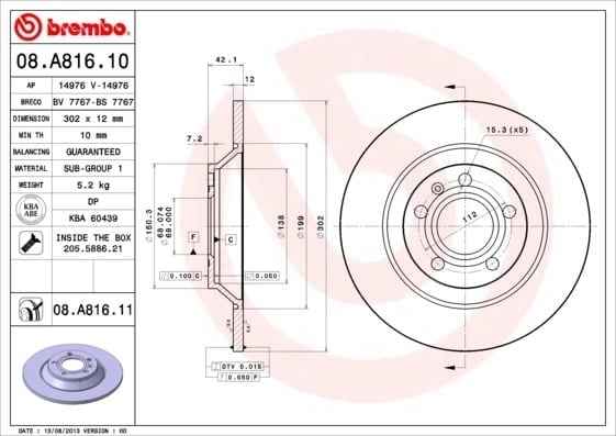 BREMBO 08 A816 11 Fren Diski 4F0615601G uygun fiyat hızlı kargo
