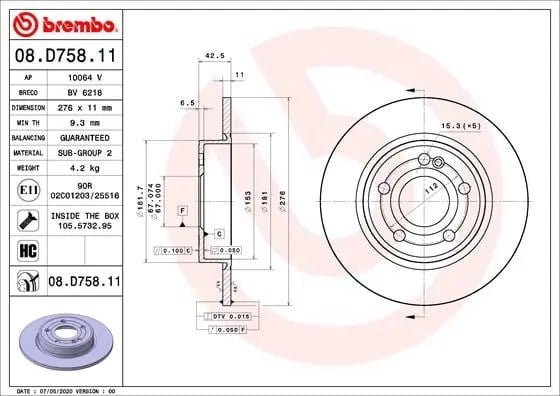 BREMBO 08 D758 11 Fren Diski 2474230112 uygun fiyat hızlı kargo