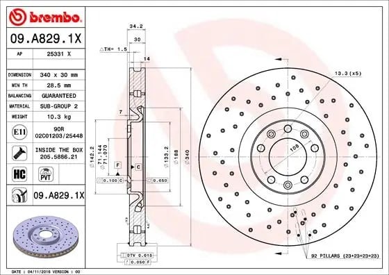 BREMBO 09 A829 1X Fren Diski 4249F9 uygun fiyat hızlı kargo