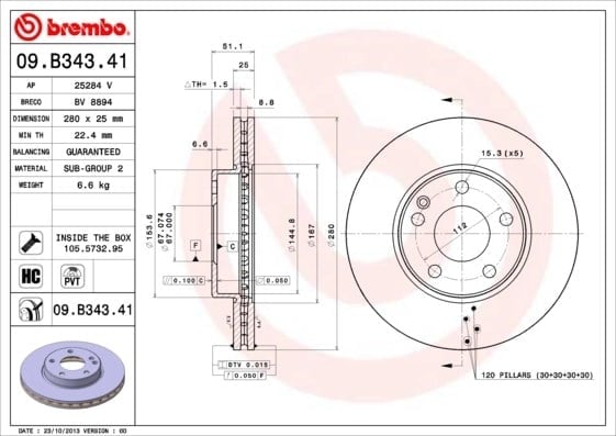 BREMBO 09 B343 41 Fren Diski 2464210012 uygun fiyat hızlı kargo