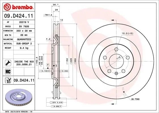 BREMBO 09 D424 11 Fren Diski 4M0615601J uygun fiyat hızlı kargo