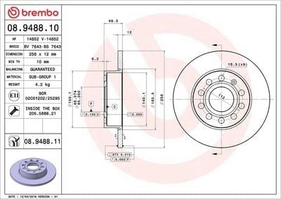 BREMBO 08 9488 10 Fren Diski 1K0615601AC uygun fiyat hızlı kargo