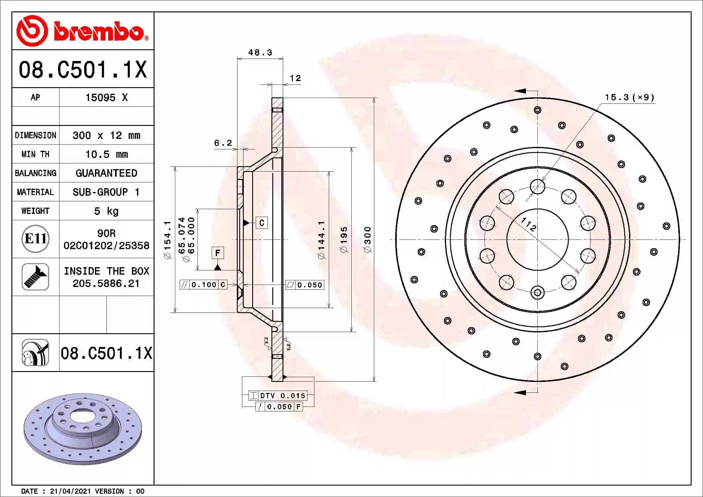 BREMBO 08 C501 1X Fren Diski 3Q0615601A uygun fiyat hızlı kargo