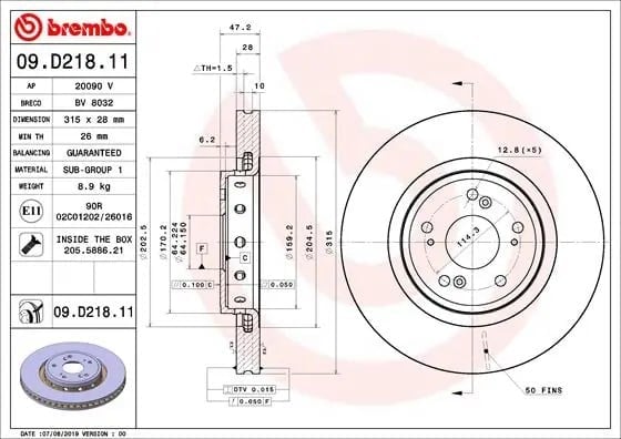 BREMBO 09 D218 11 Fren Diski 42251T1GG00 uygun fiyat hızlı kargo