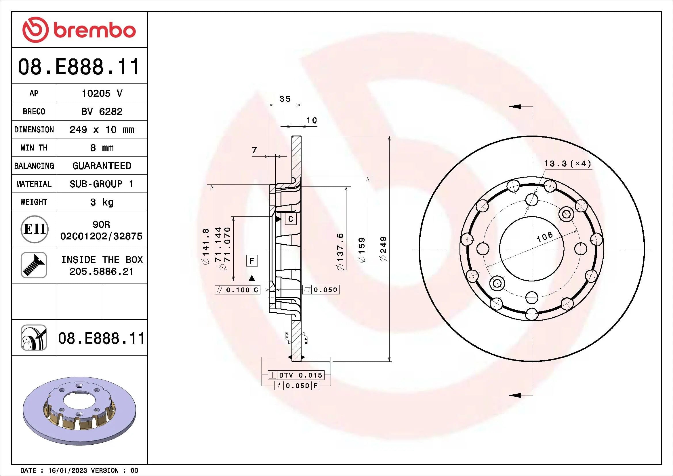 BREMBO 08E88811 Fren Diski 1643574180 uygun fiyat hızlı kargo