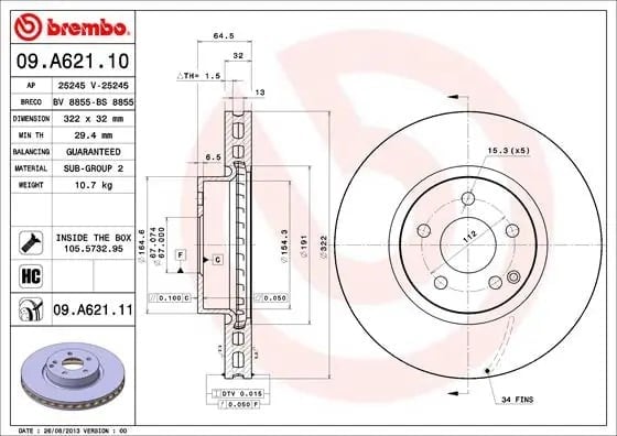 BREMBO 09 A621 11 Fren Diski 0004211212 uygun fiyat hızlı kargo