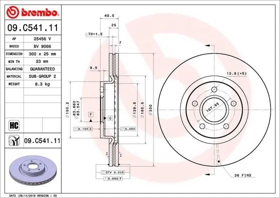 BREMBO 09C54111 Fren Diski 1797226 uygun fiyat hızlı kargo