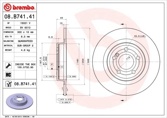 BREMBO 08 B741 41 Fren Diski 0004231612 uygun fiyat hızlı kargo