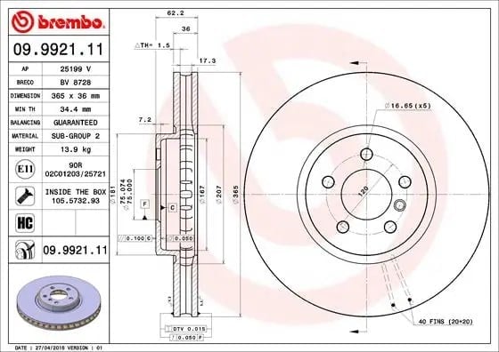 BREMBO 09992111 Fren Diski 34116771982 uygun fiyat hızlı kargo