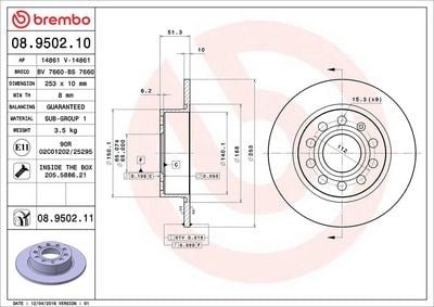 BREMBO 08 9502 10 Fren Diski 1K0615601AB uygun fiyat hızlı kargo