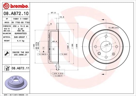 BREMBO 08A87210 Fren Diski 24535045 uygun fiyat hızlı kargo