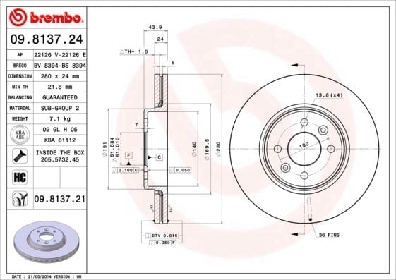 BREMBO 09813724 Fren Diski 402065616R uygun fiyat hızlı kargo