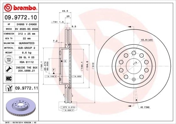 BREMBO 09977211 Fren Diski 1K0615301AA uygun fiyat hızlı kargo