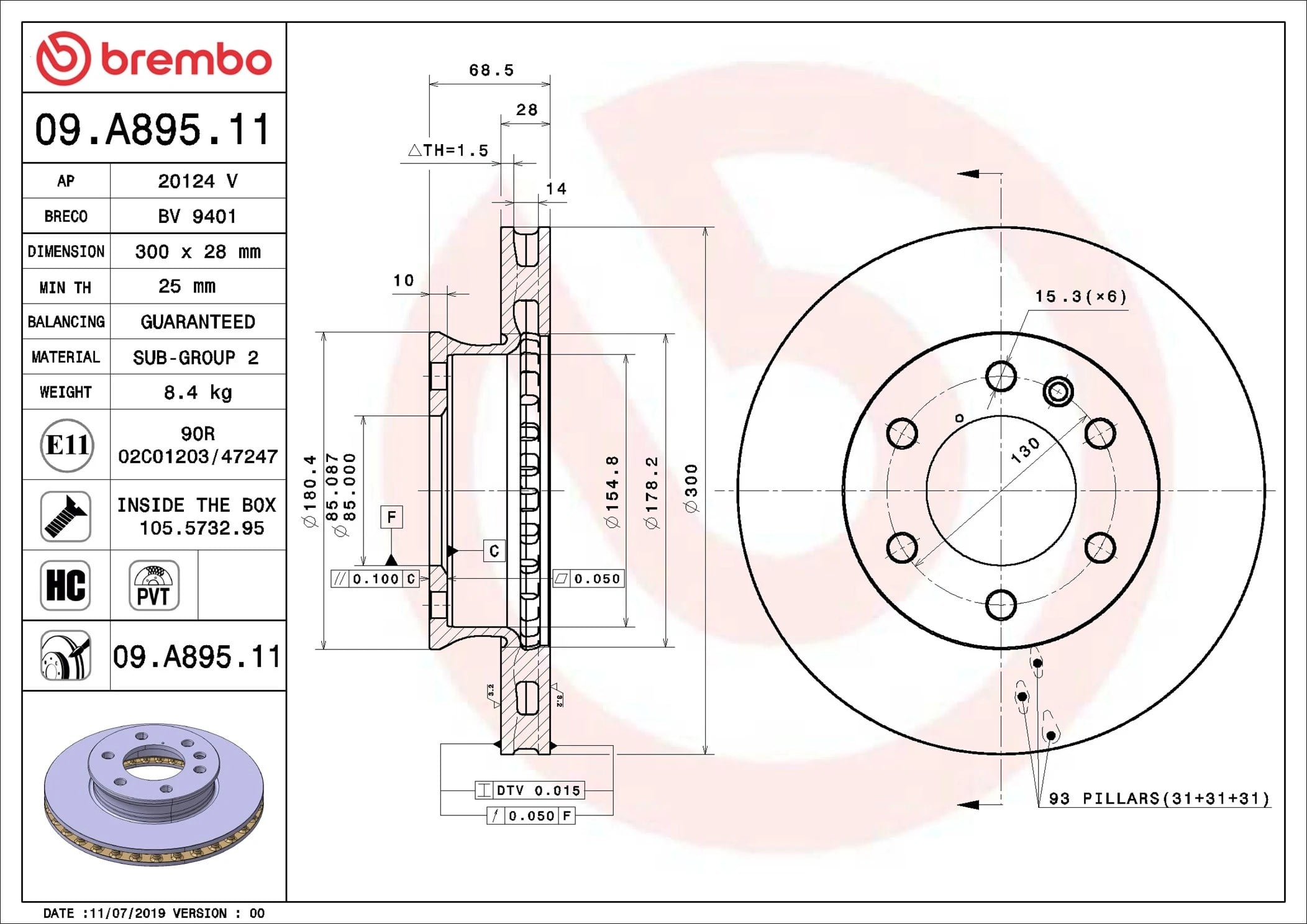 BREMBO 09 A895 11 Fren Diski 9104210000 uygun fiyat hızlı kargo