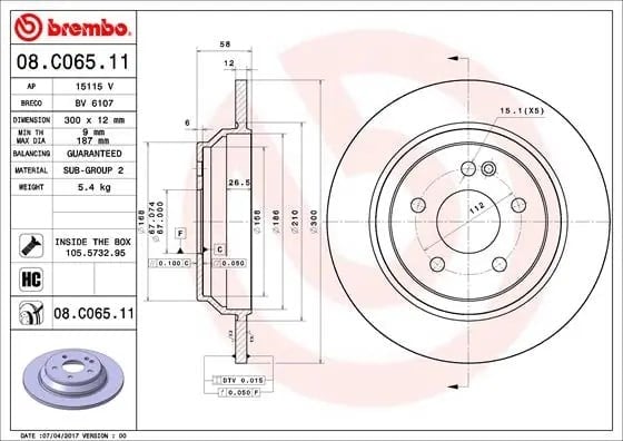 BREMBO 08 C065 11 Fren Diski 4474230012 uygun fiyat hızlı kargo