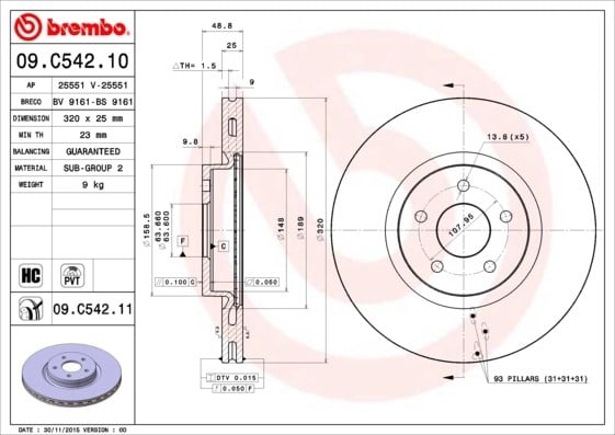 BREMBO 09C54211 Fren Diski 1677434 uygun fiyat hızlı kargo