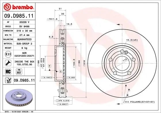 BREMBO 09D98511 Fren Diski 2474210712 uygun fiyat hızlı kargo