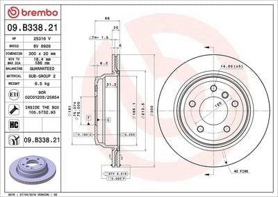 BREMBO 09 B338 21 Fren Diski 34216864901 uygun fiyat hızlı kargo