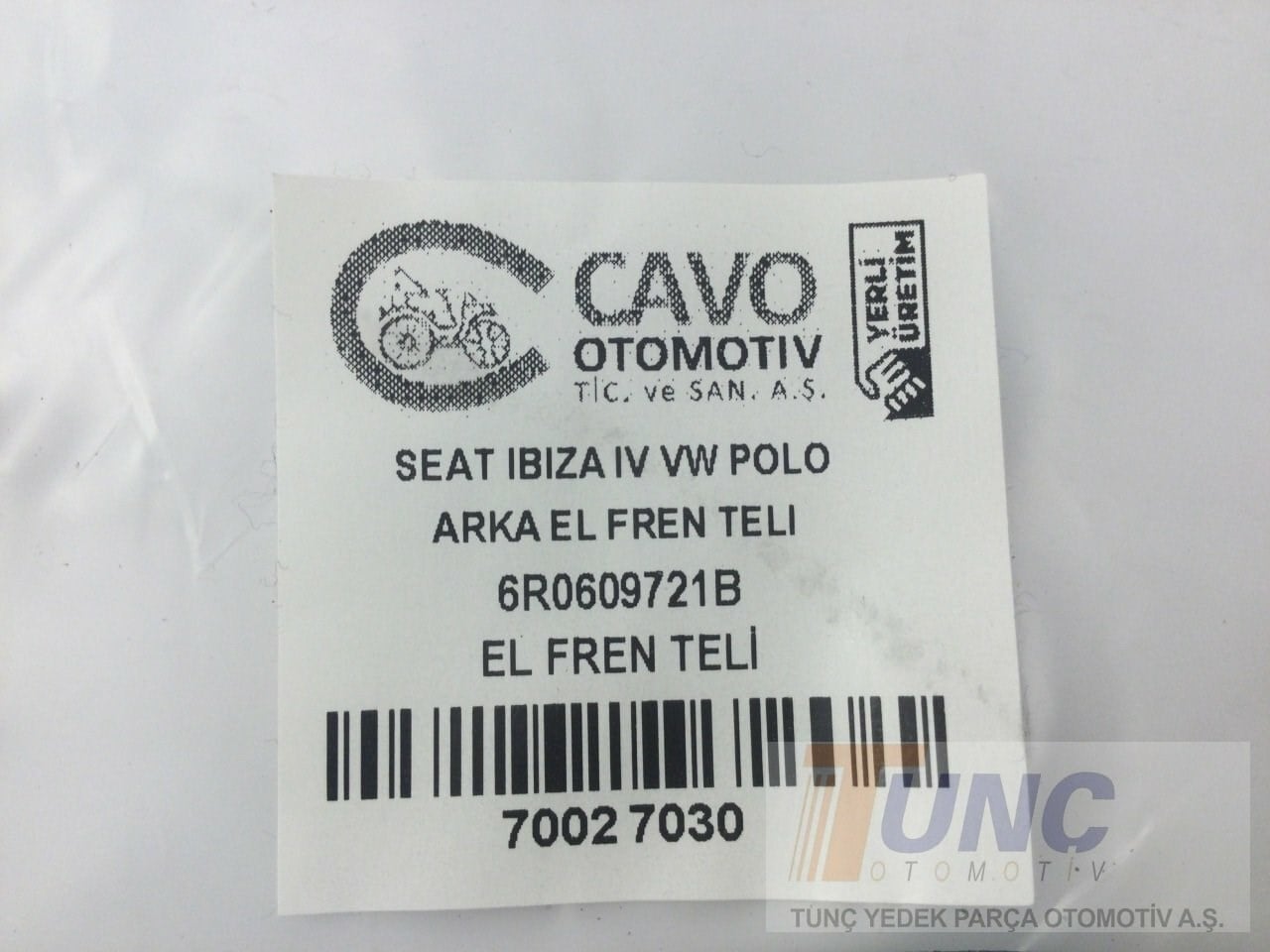 CAVO 7002703 El Fren Teli 6R0609721B uygun fiyat hızlı kargo