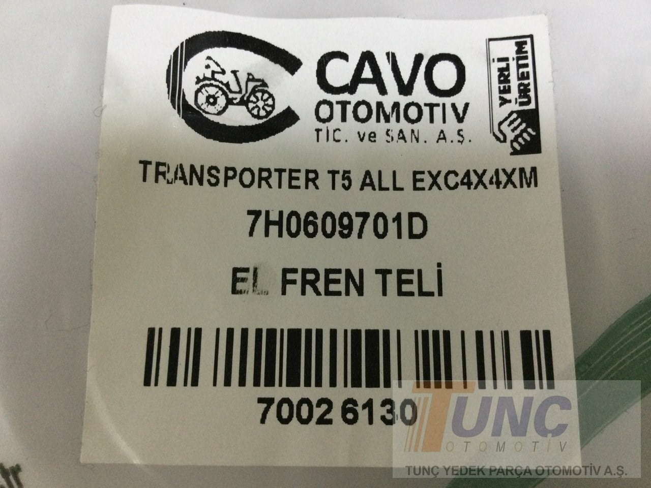 CAVO 70026130 El Fren Teli 7H0609701D uygun fiyat hızlı kargo