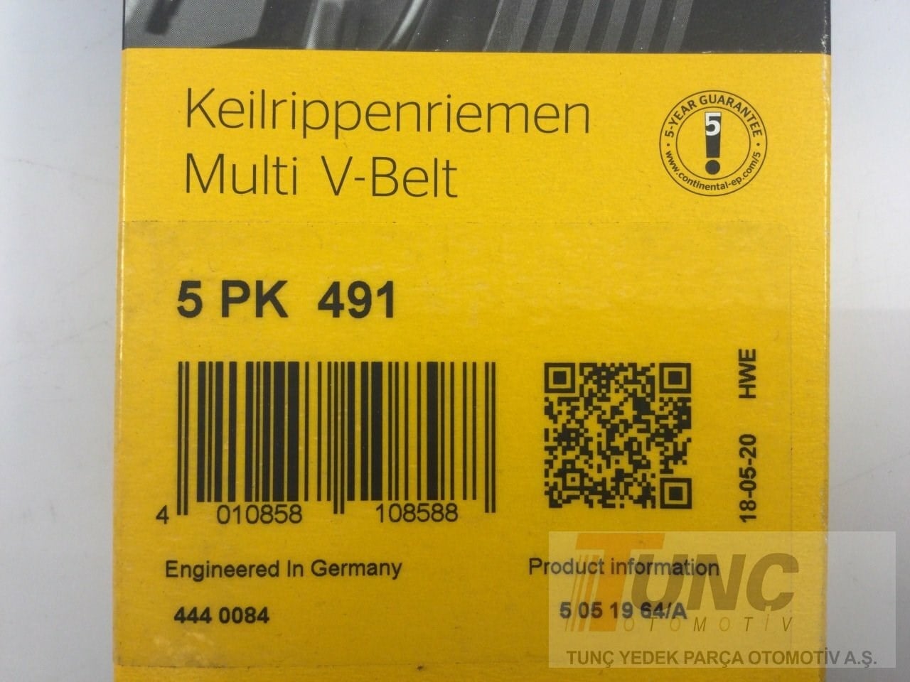 CONTINENTAL 5PK491 V Kayışı 03C145933A uygun fiyat hızlı kargo