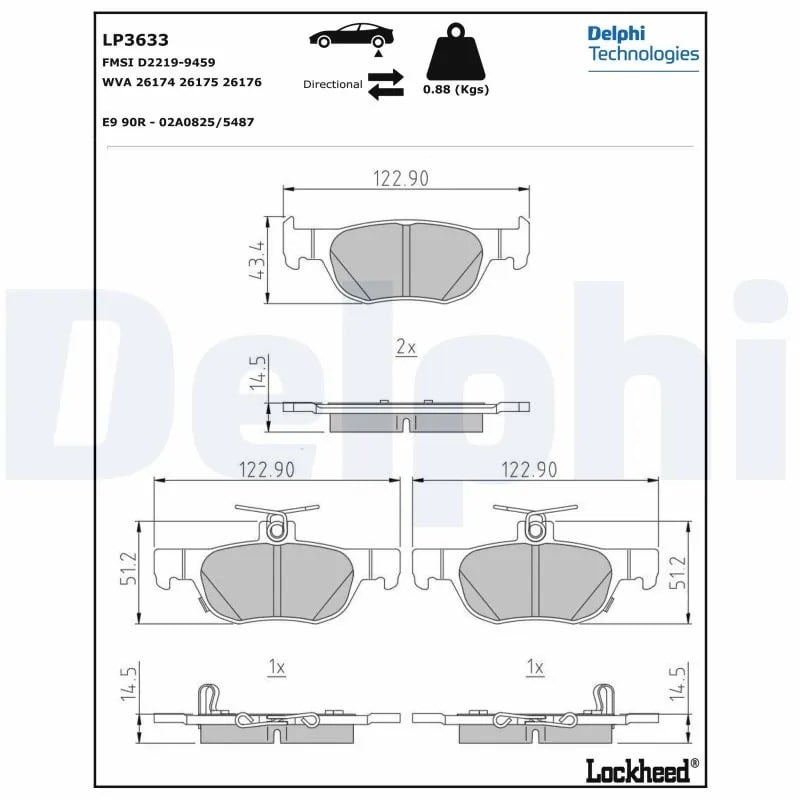 DELPHI LP3633 Fren Balatası BCYA2643Z uygun fiyat hızlı kargo