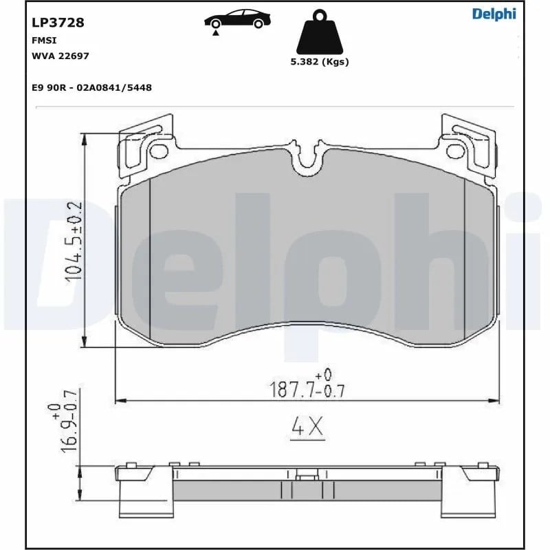 DELPHI LP3728 Fren Balatası 0004200806 uygun fiyat hızlı kargo